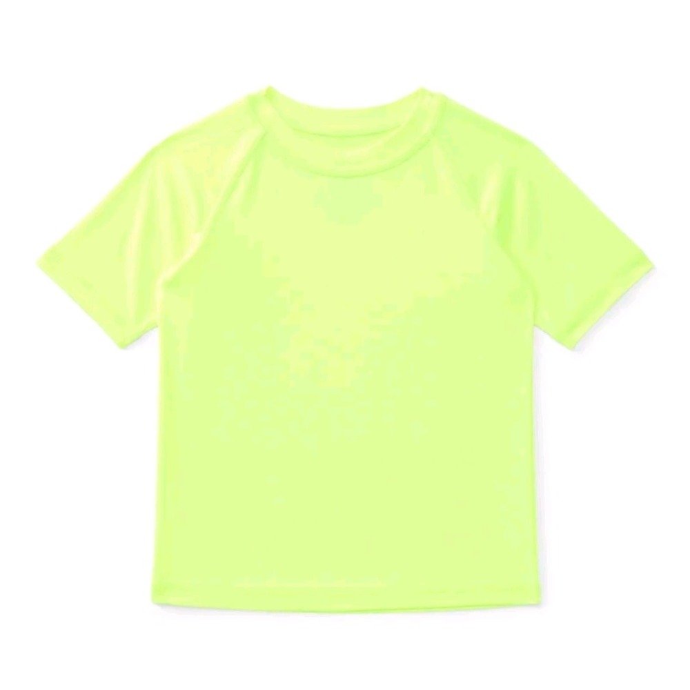 Baby boys wonder nation short sleeve rash guard swim shirt size 12 month yellow